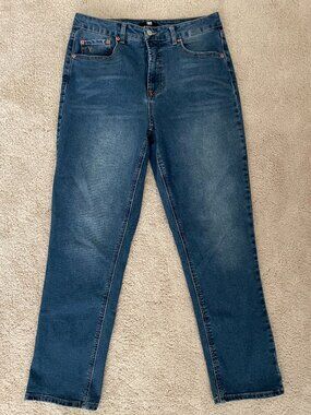FRYE Slim Straight Jeans Women 8/29 High Rise Medium Wash Stretch Denim Classic